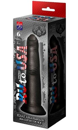 Черный анальный стимулятор в виде пальца на присоске - 15 см.